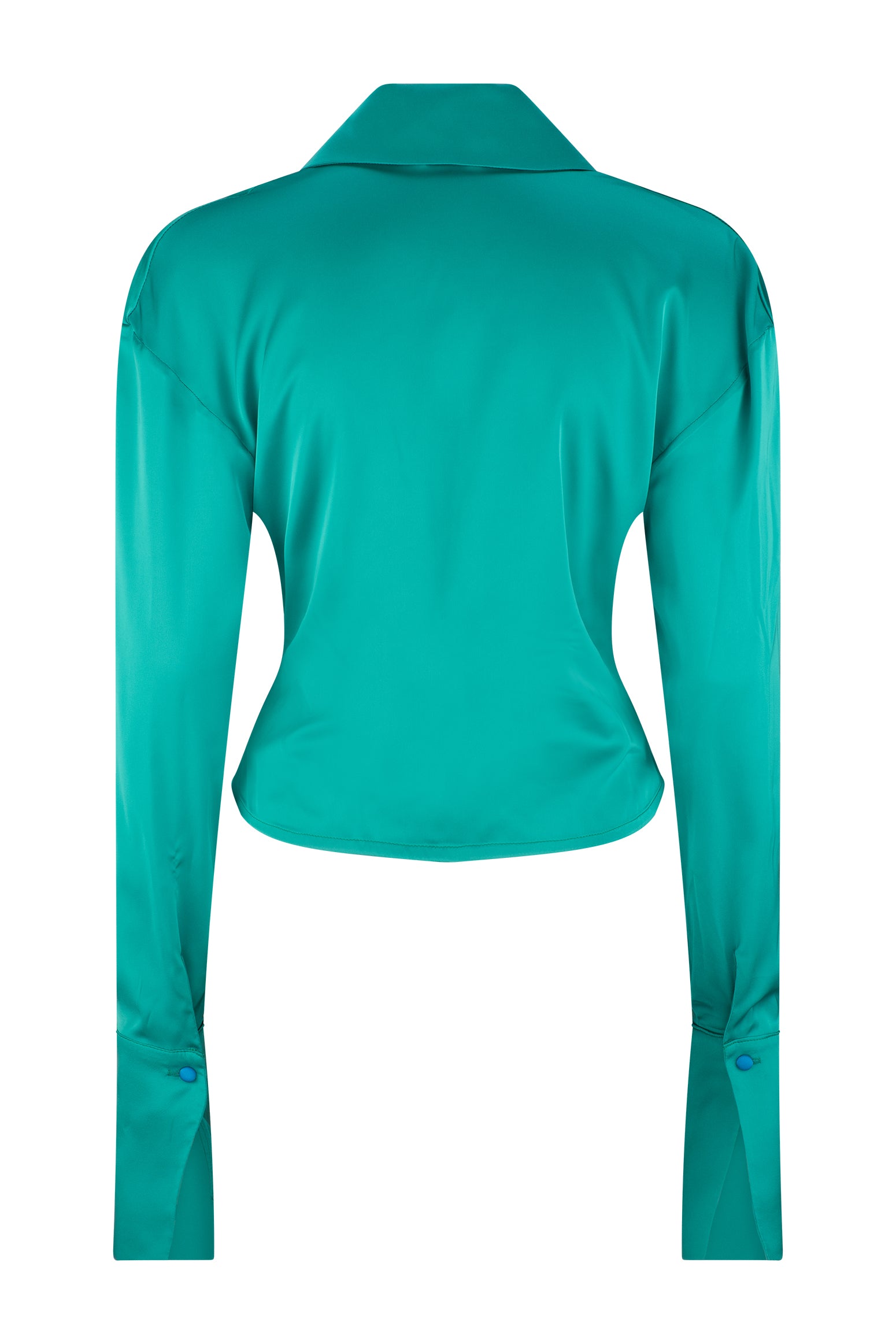 TWO TONE CUT OUT SATIN BLOUSE