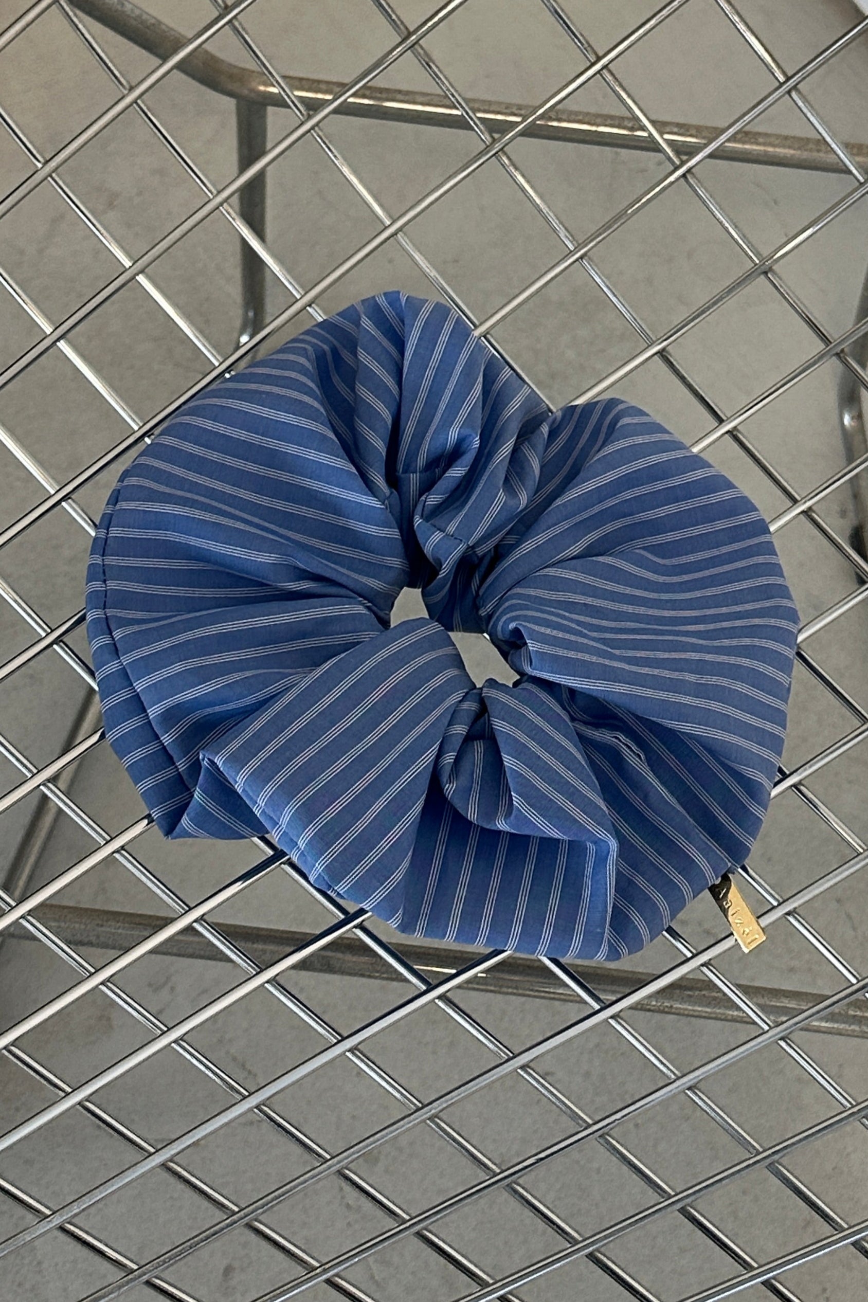 SCRUNCHIE in BABY BLUE PINSTRIPE