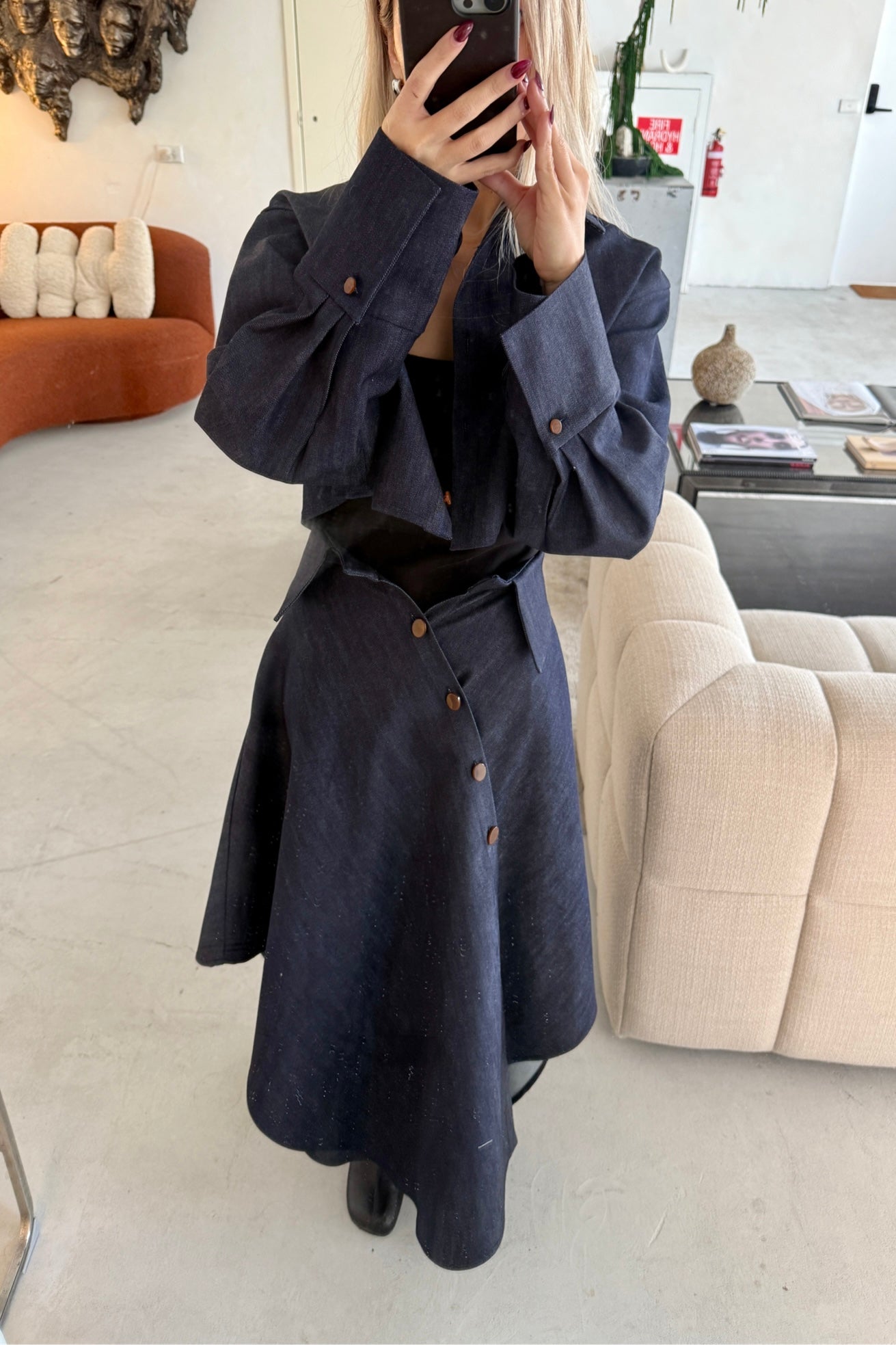 DENIM BOXY CROPPED JACKET