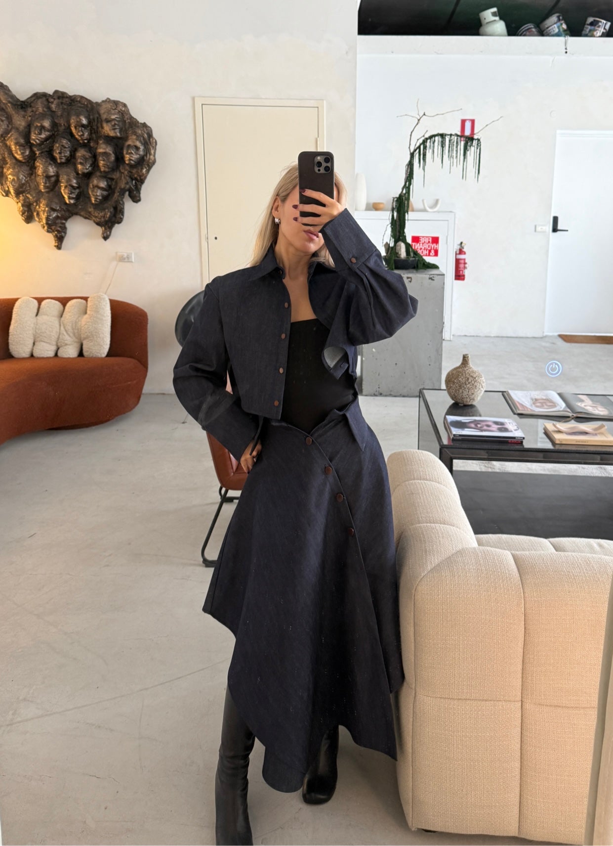 DENIM BOXY CROPPED JACKET
