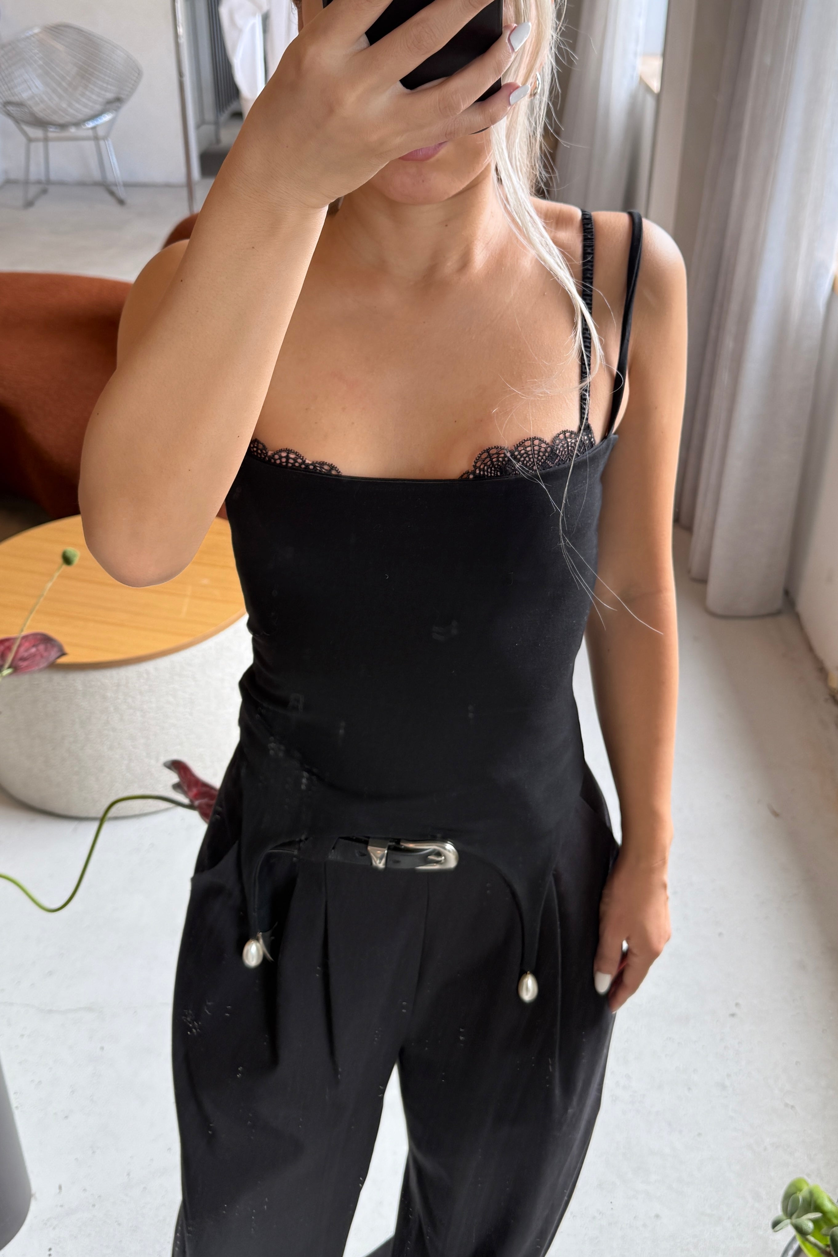 BAMBOO KNIT CORSET in BLACK