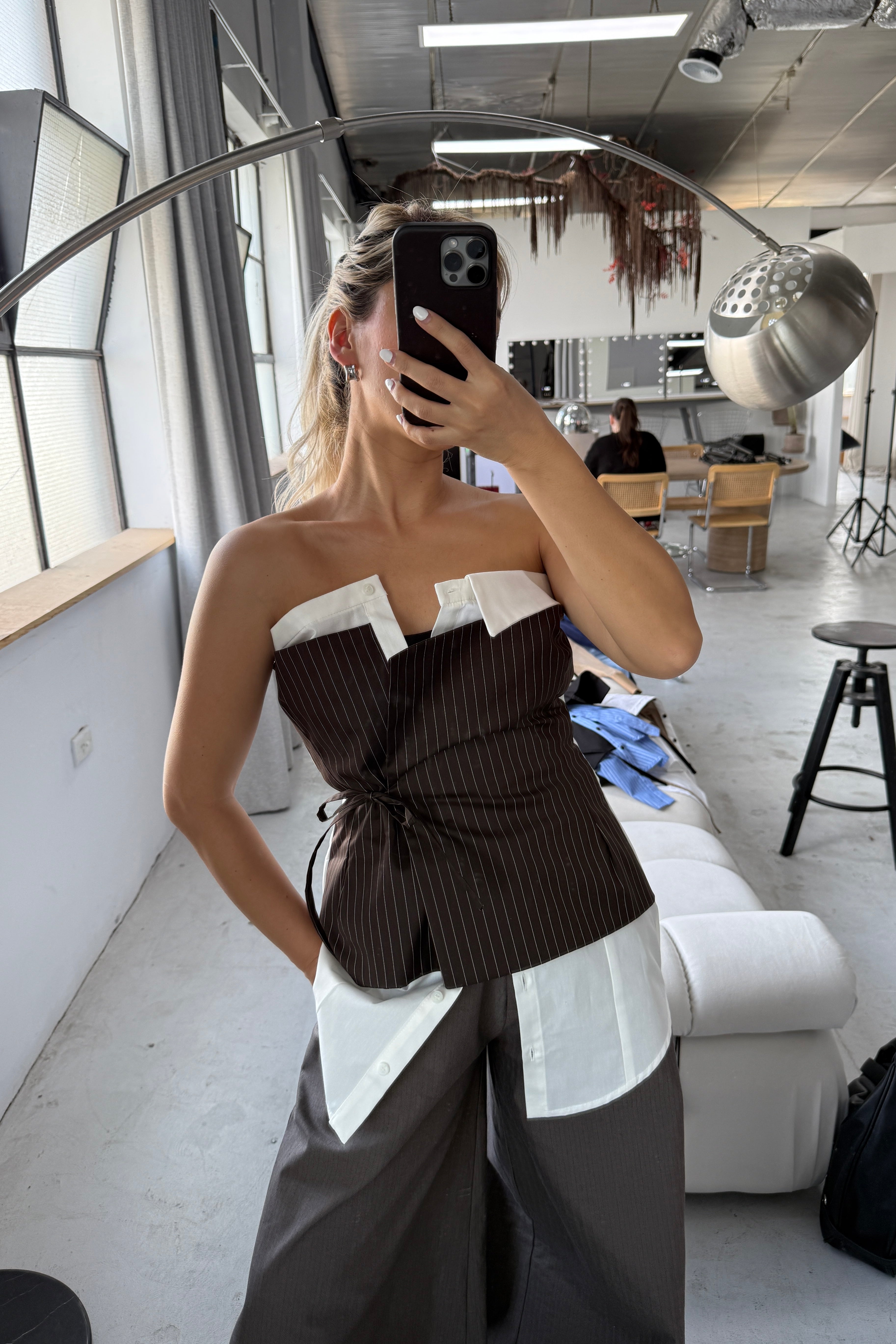 DECONSTRUCTED WRAP SHIRT TOP