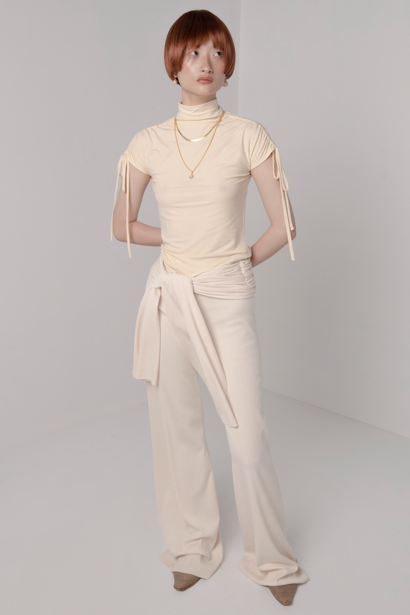 CAP SLEEVE DRAWSTRING TOP