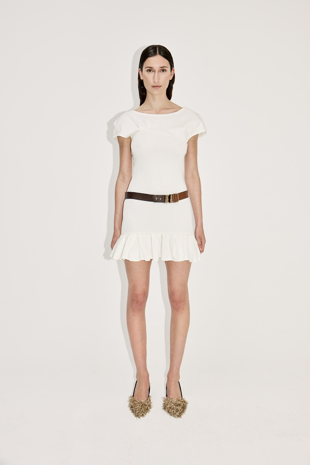 WAVE NECKLINE MINI DRESS