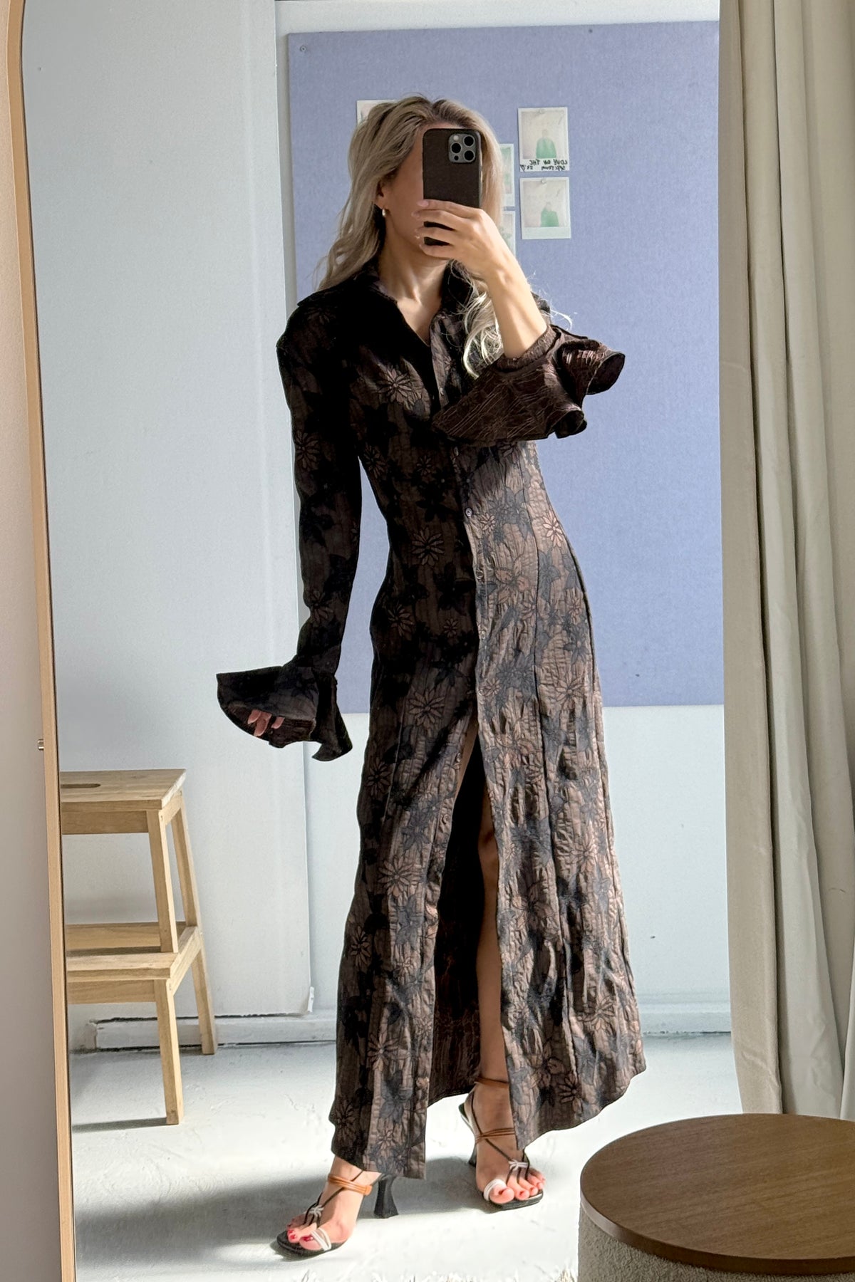 DAISY MAXI DRESS WITH FLOUNCE SLEEVES