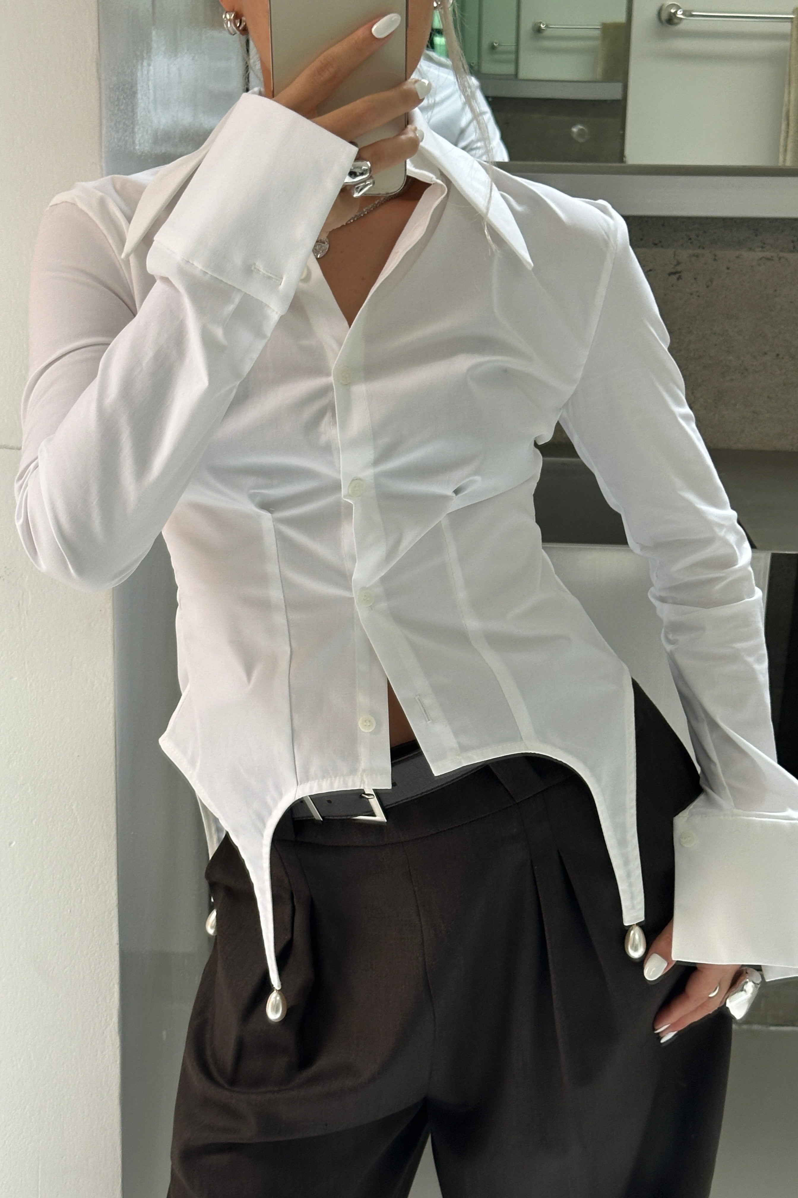 TAILORED PEARL DROP SHIRT