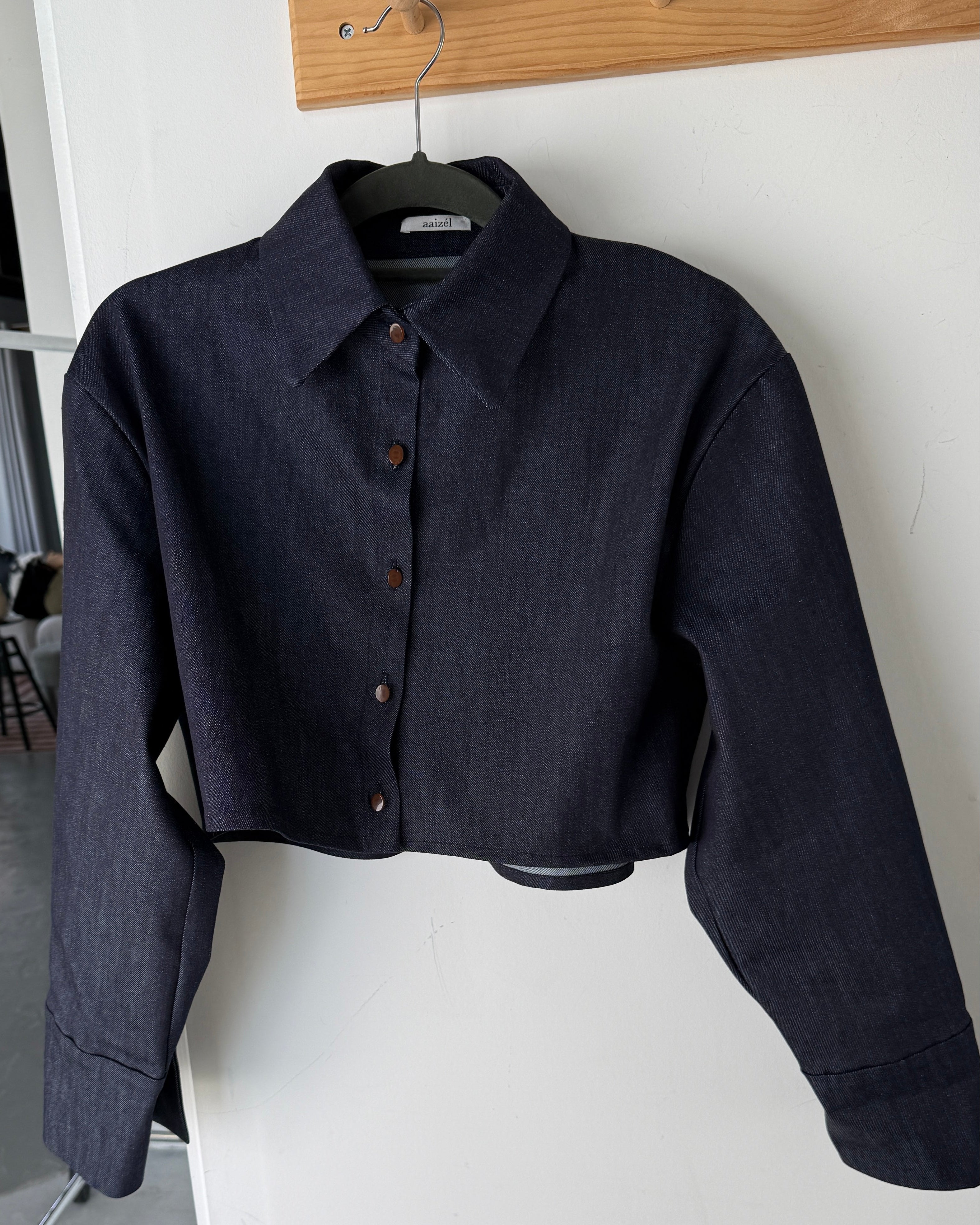 DENIM BOXY CROPPED JACKET