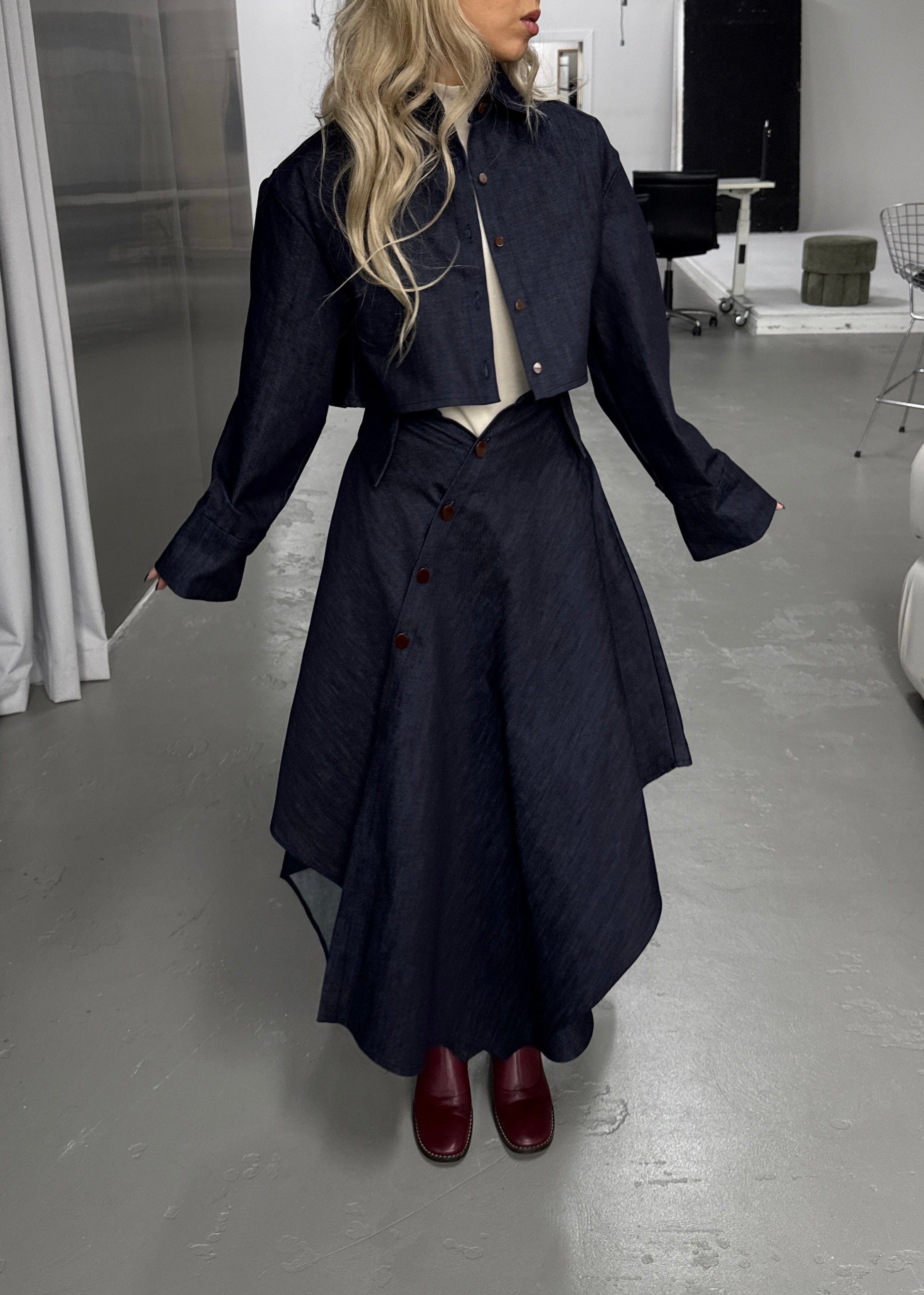 DENIM BOXY CROPPED JACKET