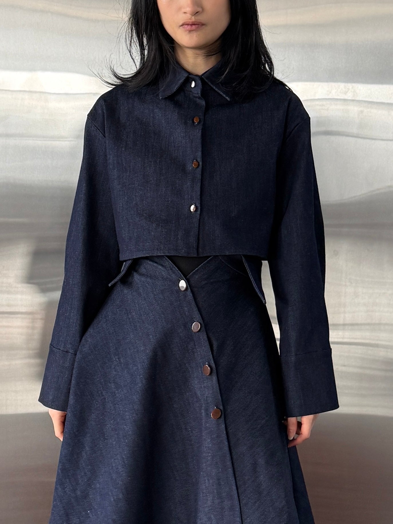 DENIM BOXY CROPPED JACKET