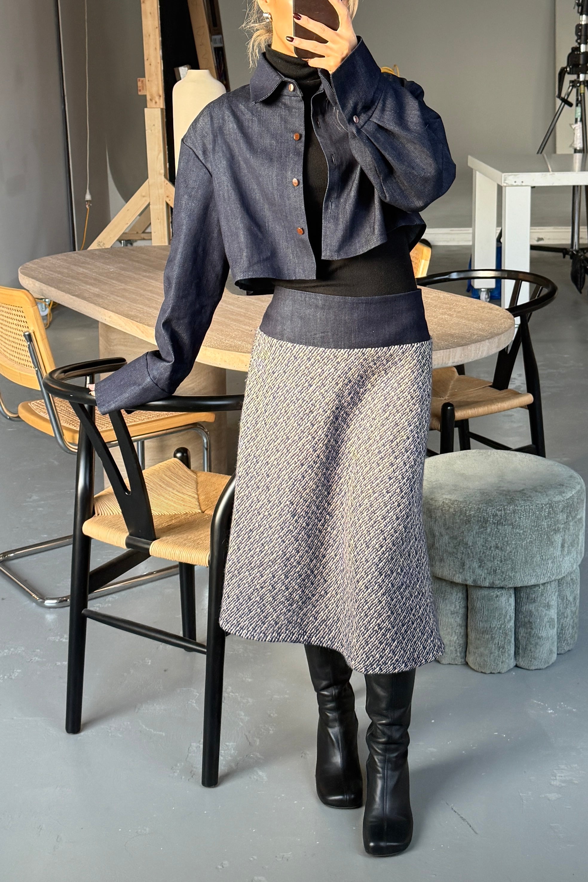 DENIM BOXY CROPPED JACKET